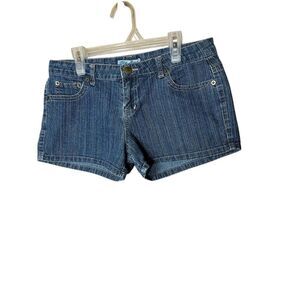 Vintage Blue Heart Y2K Denim Shorts Size 31 inch Waist